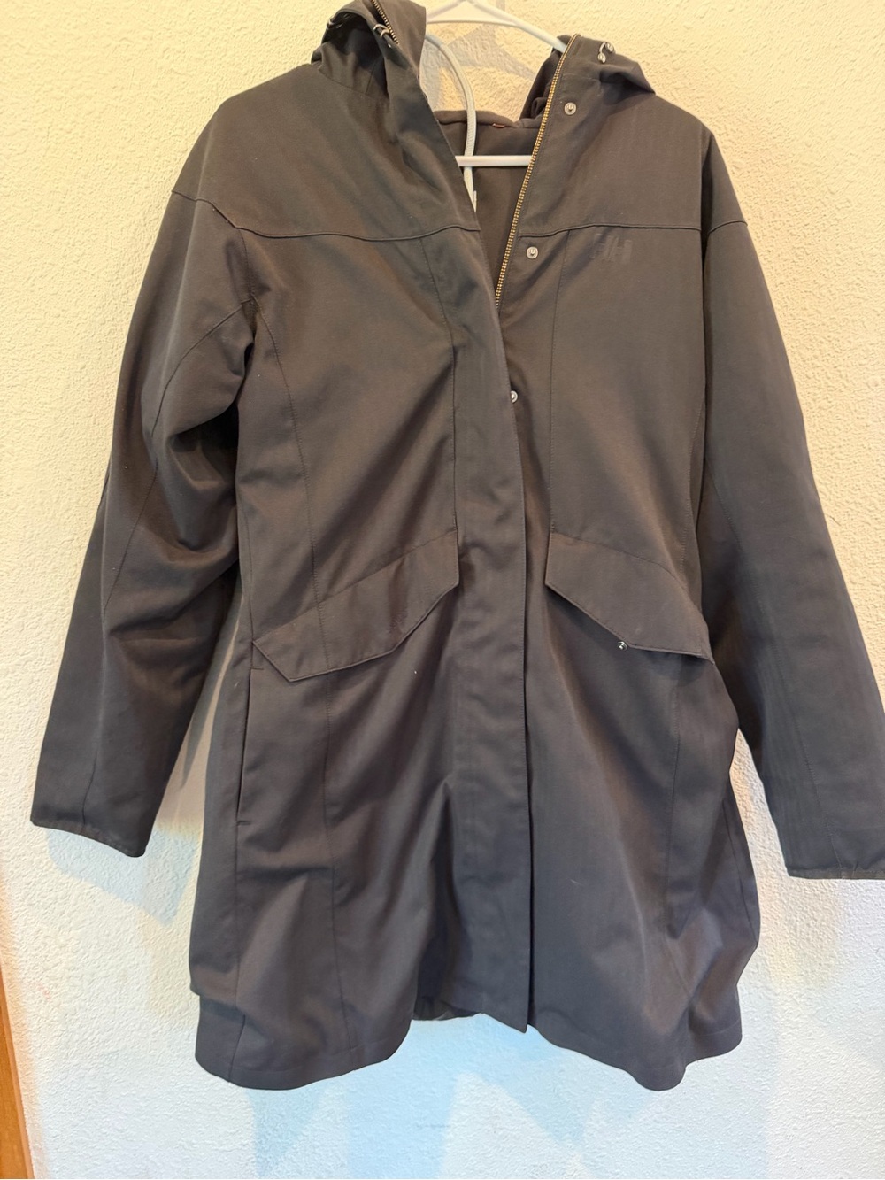 Helly Hansen Black Hooded Trench Coat